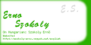 erno szokoly business card